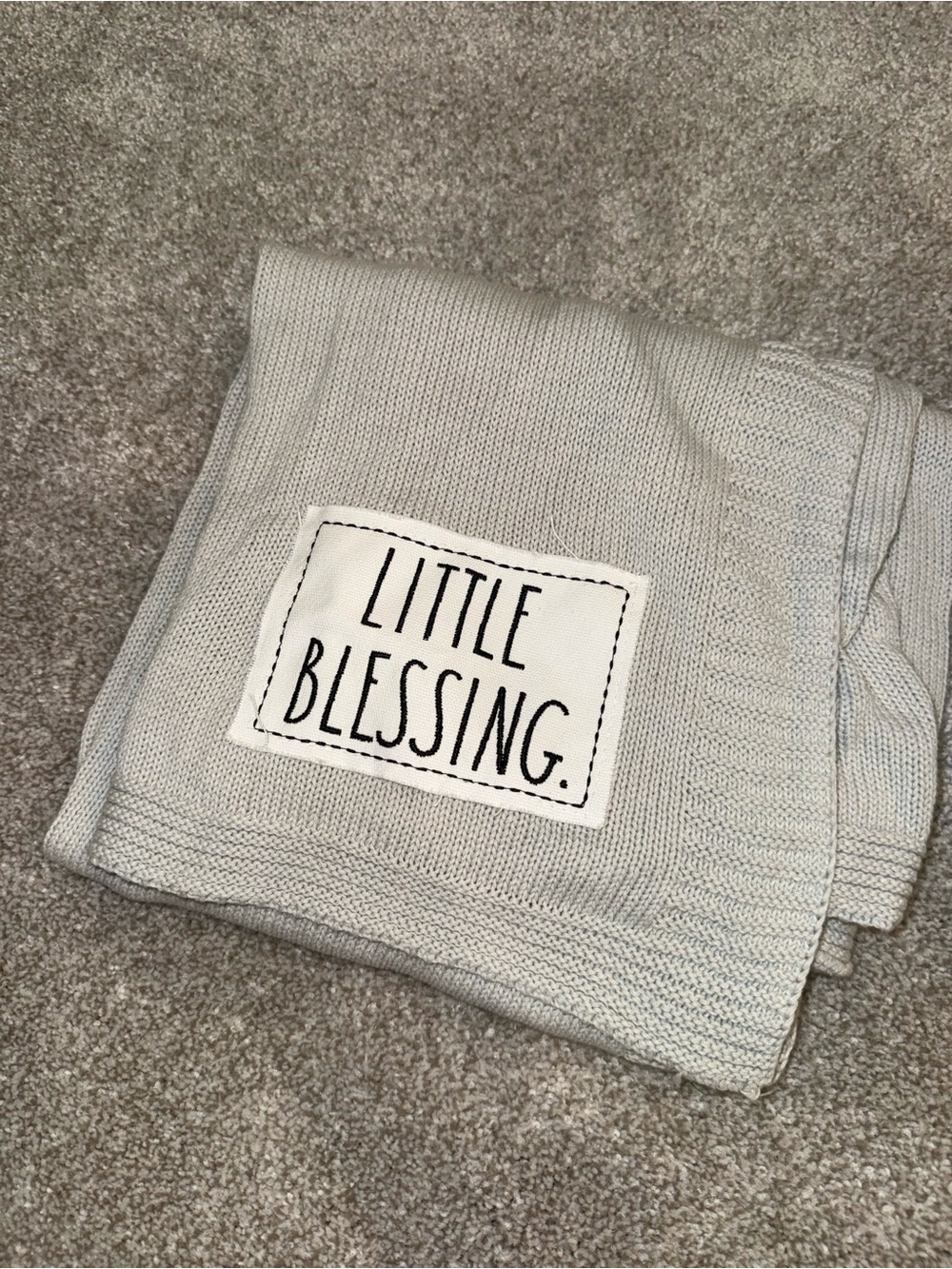 Kids Light Gray Knit Blanket